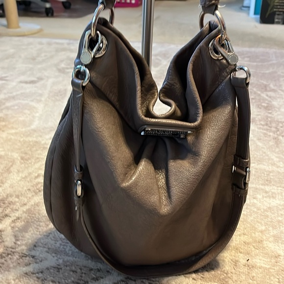 MARC JACOBS MARC GRAY LEATHER CLASSIC Q HILLIER HOBO BAG - Picture 8 of 15